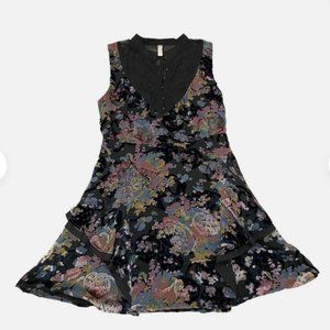 Free People Falling Leaves Burnout Velvet Dress, Size 8, Silk & Rayon